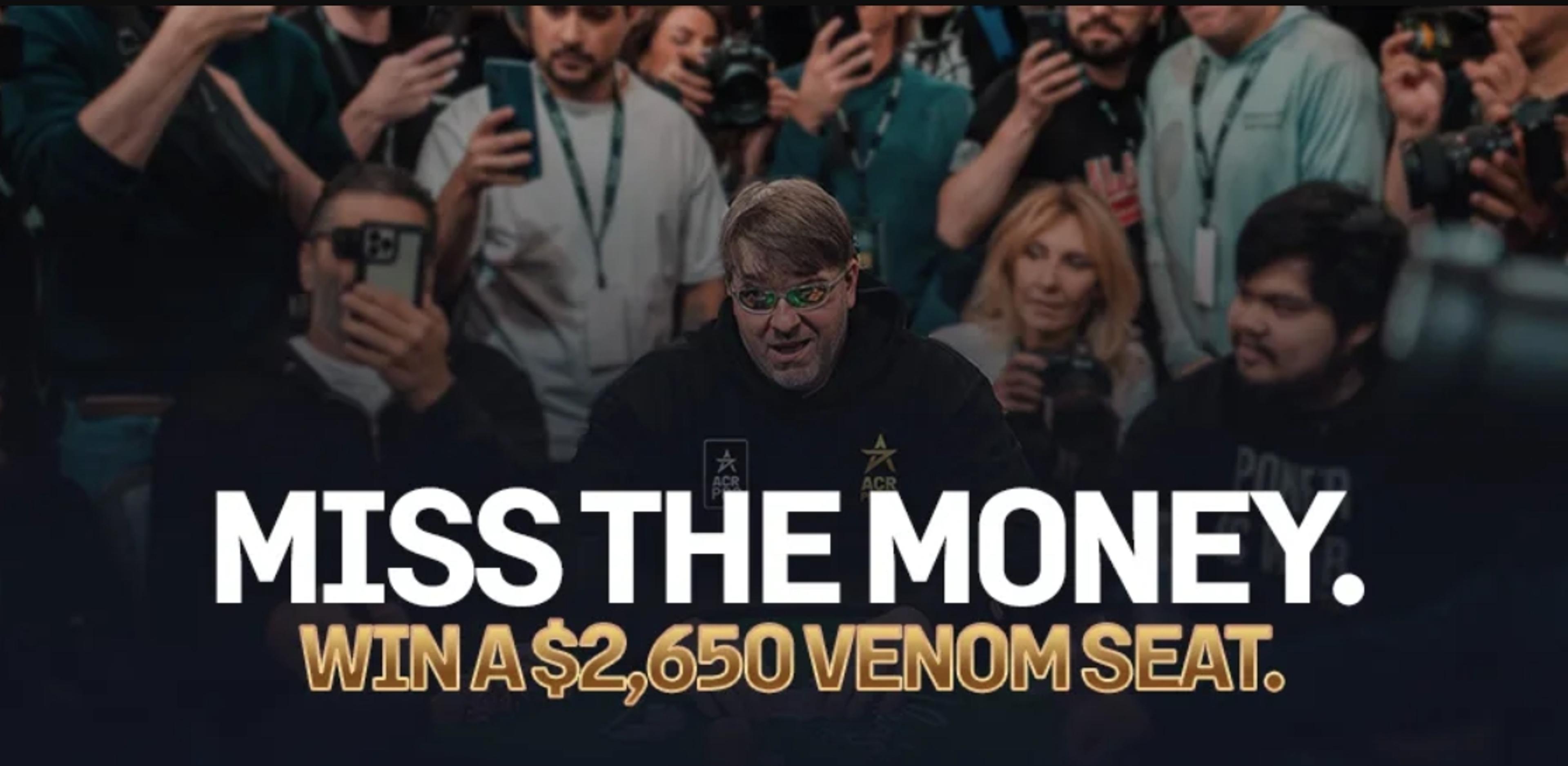 ACR Poker Rewards Bubble Finisher With $2,650 Venom Seat