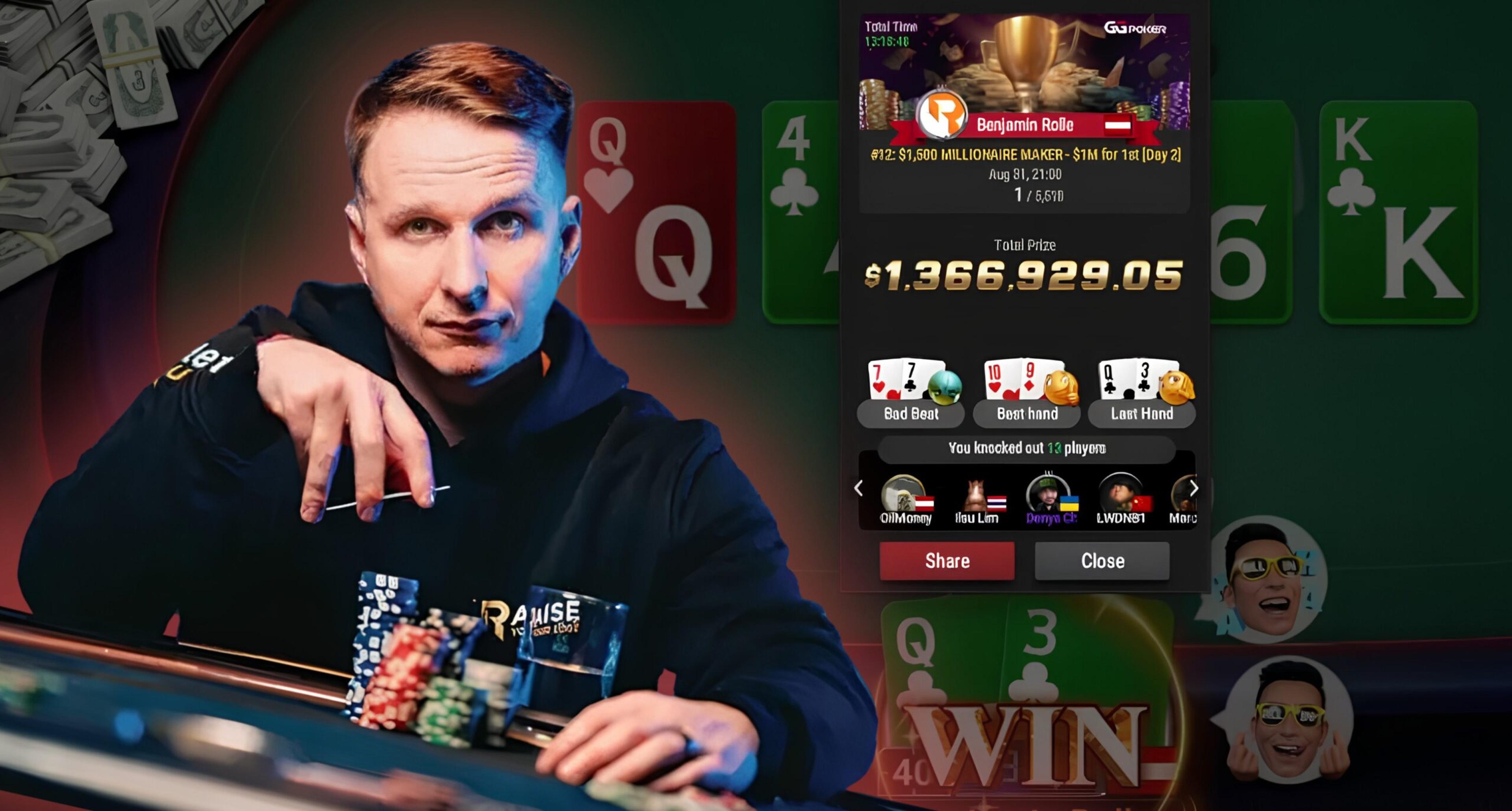 Benjamin Rolle Wins WSOP Online Millionaire Maker
